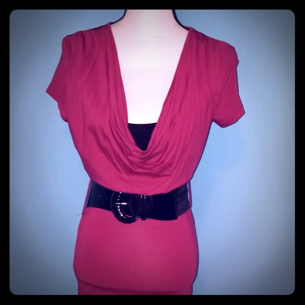 🆕️🆕️NWOT VENUS COWL NECK RUSHED DRESS
